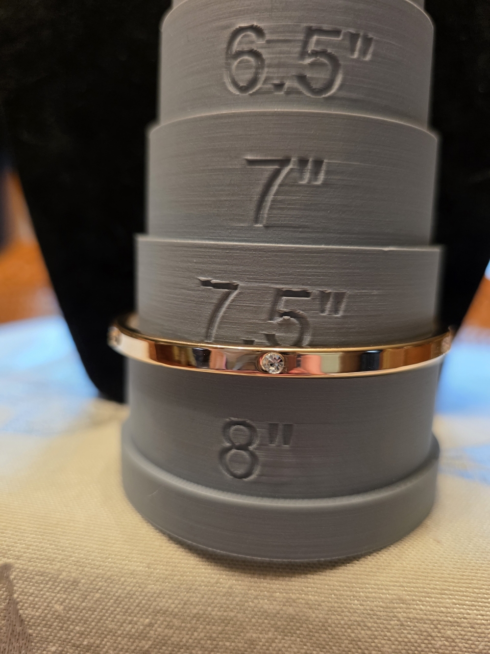 #396 Rose Gold Crystal Accent Bangle Bracelet - Unbranded